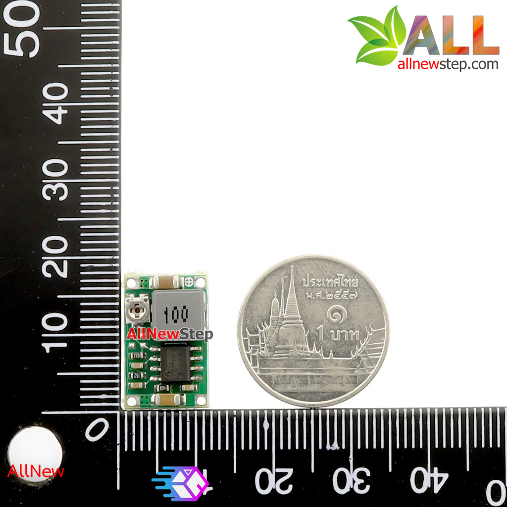 โมดูลเรกูเลต mini360 LM2596 step down แปลงไฟจาก 23-4.75V เป็น 17-1V กระแส 1.8A สูงสุด 3A