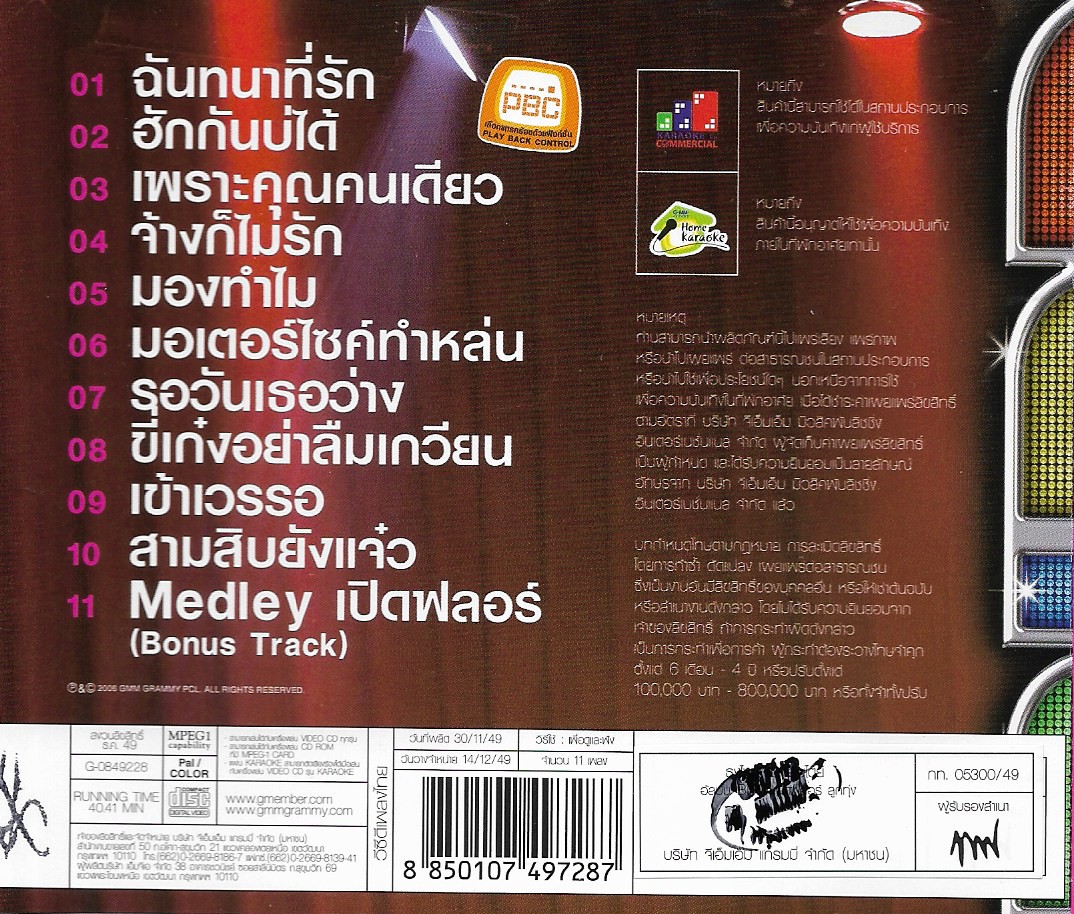 VCD Karaoke,เบิร์ด ธงไชย แมคอินไตย์ - เปิดฟลอร์ ลูกทุ่ง Bird Thongcha)(วีซีดี คาราโอเกะ)(2548)