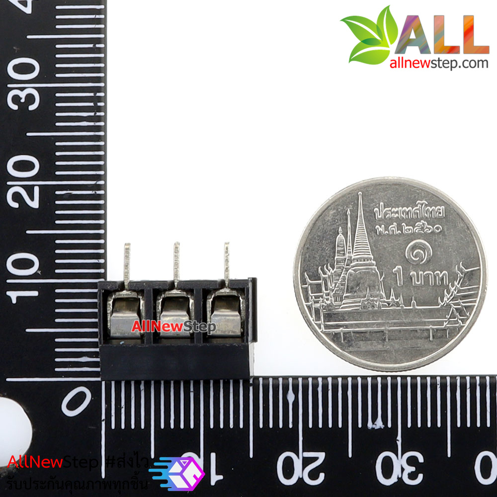 Terminal Block 3 ขา KF301 3P position 5.0MM screw PCB terminal block สีดำ