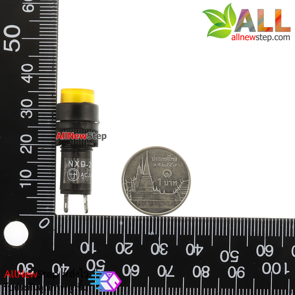 Light Indicator Pilot Lamp DC 220V หลอดไฟสัญญาณ NXD-211 LED ขนาด 10 มม สีเหลือง