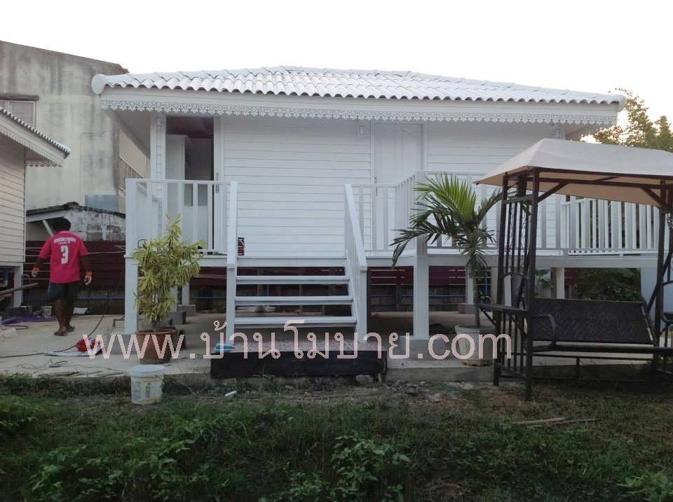 บ้านน็อคดาวน์ ขนาด 4*6 เมตร พร้อมระเบียง 2*6 เมตร (1 ห้องนอน 1 ห้องน้ำ 1 ห้องนั่งเล่น)