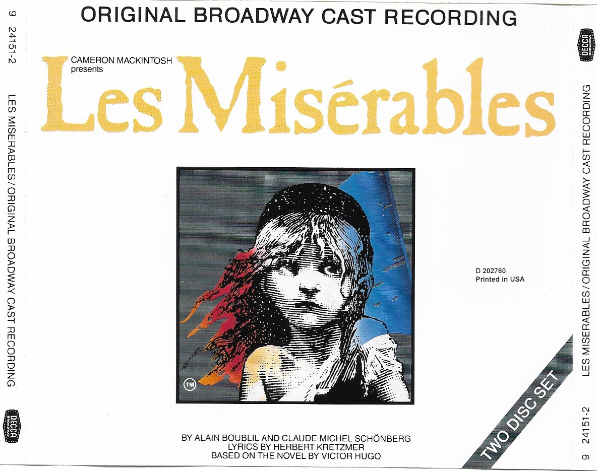 Used CD,Les Miserables (Original Broadway Cast Recording)(2CD)(A+)(Classics)(Various Artists)(Soundtrack)(1986)(USA)