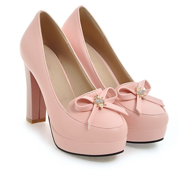 รองเทาส้นสูงสีหวาน ไซต์ 34-39 สีม่วง/ชมพู/ครีม/ขาว/ดำ
