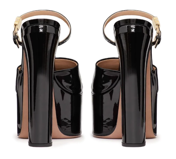 รองเท้าส้นสูงแบบสวมสีนู๊ด/ดำ ไซส์ 35-43