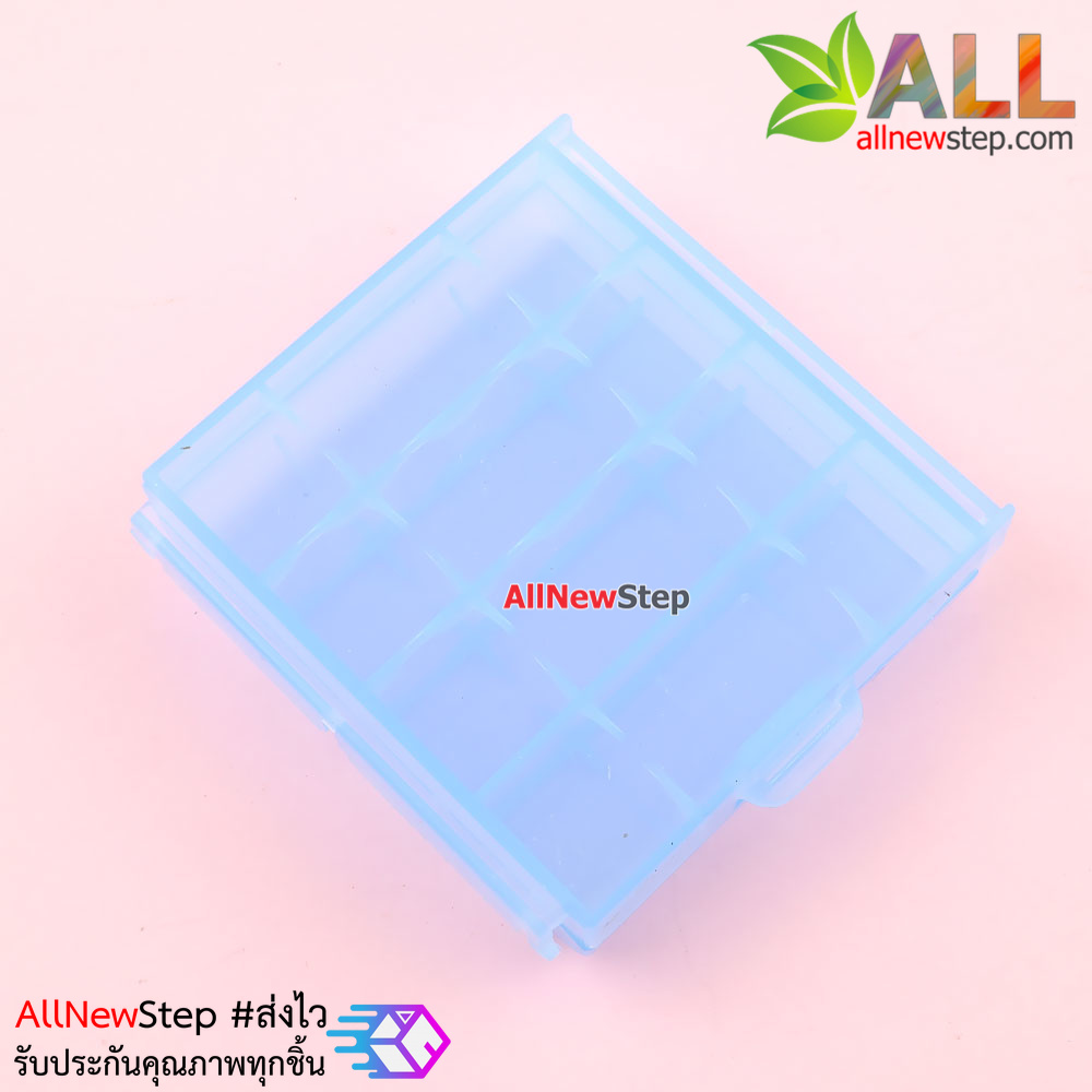 กล่องใส่ถ่าน AA 4 ก้อน battery storage box สีน้ำเงิน