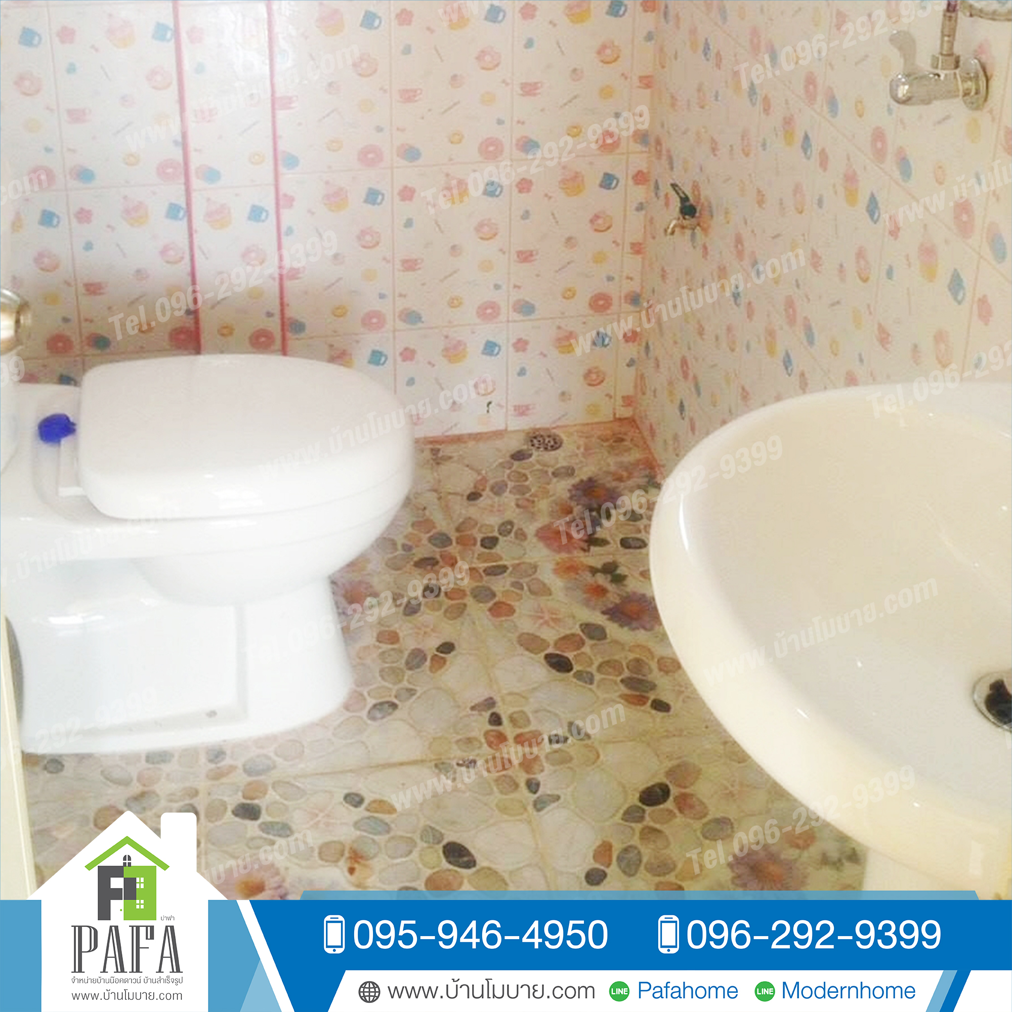 บ้านน็อคดาวน์ขนาด 7*6 เมตร (4ห้องนอน 2ห้องน้ำ 1ห้องรับเเขก 1ห้องครัว)