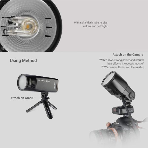 Godox Witstro H200R Round Flash Head for AD200 TTL Pocket Flash