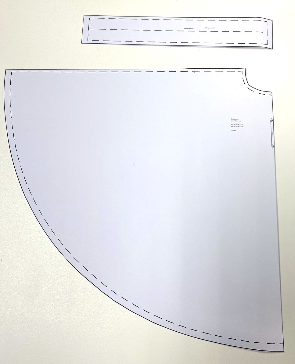 [ไฟล์ PDF] แพทเทิร์นกระโปรงวงกลม ขอบเอว 2 นิิ้ว แบบไฟล์ PDF ลูกค้าพริ้นเอง