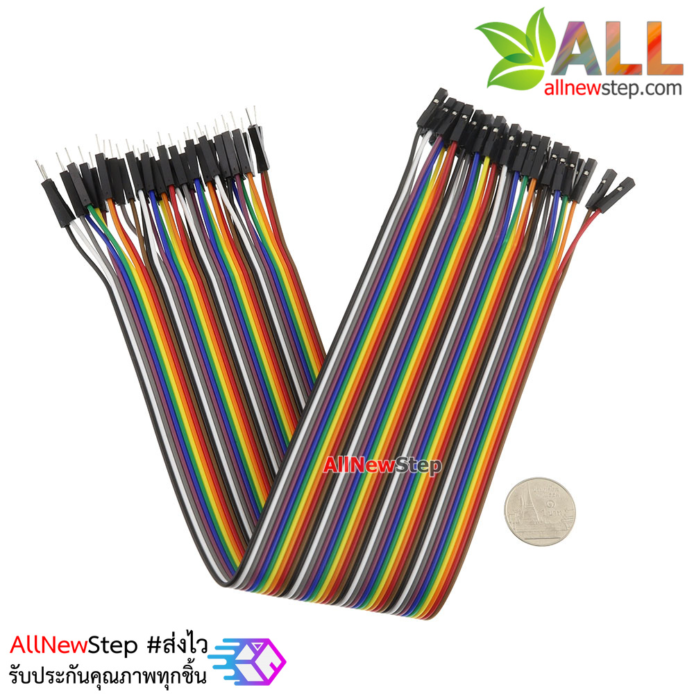 สายไฟ จัมเปอร์ ผู้-เมีย Jumper Wire สายแพ ผู้-เมีย ยาว 30cm จำนวน 40 เส้น