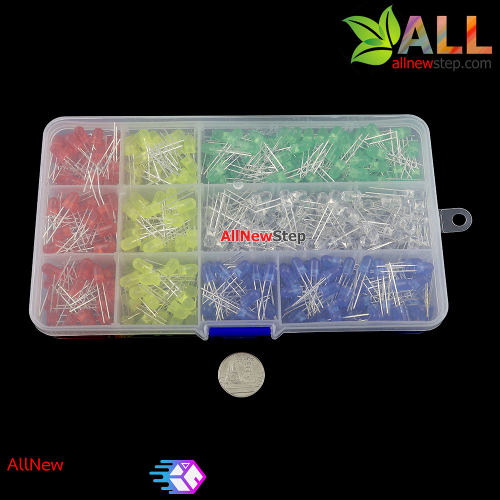 หลอดไฟ LED 5mm 5 สีอย่างละ 100 รวม 500 ดวง