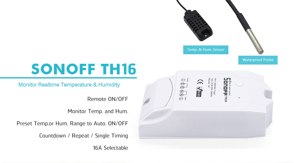 Sonoff TH16 Wifi Smart Switch