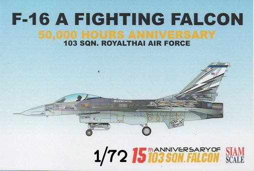 DECAL 1/72 F-16A FIGHTING FALCON 50,000 HOURS ANNIVERSARY 103 SQN. ROYAL THAI AIR FORCE