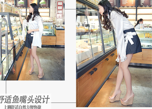 รองเท้าส้นเตารีดส้นลายแผนที่พื้นลายเสือ/ลายหิน ไซต์ 34-38