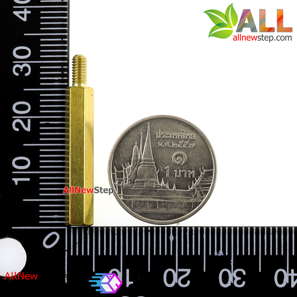 Pillars Nut M3 น็อต ทองเหลืองแบบยาว 31mm 25+6mm