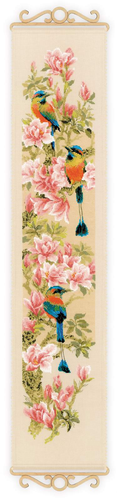 Riolis ชุดปัก Tropical Birds (พร้อมที่แขวนทำจากไม้ 2 ชิ้น)