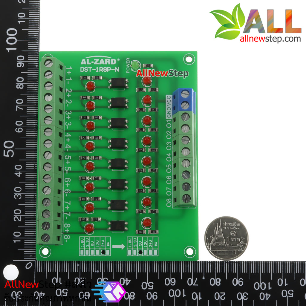 24V to 5V 8 Channel 24 to 5 Optocoupler Module PLC Signal Level Voltage Converter Board 8Bit