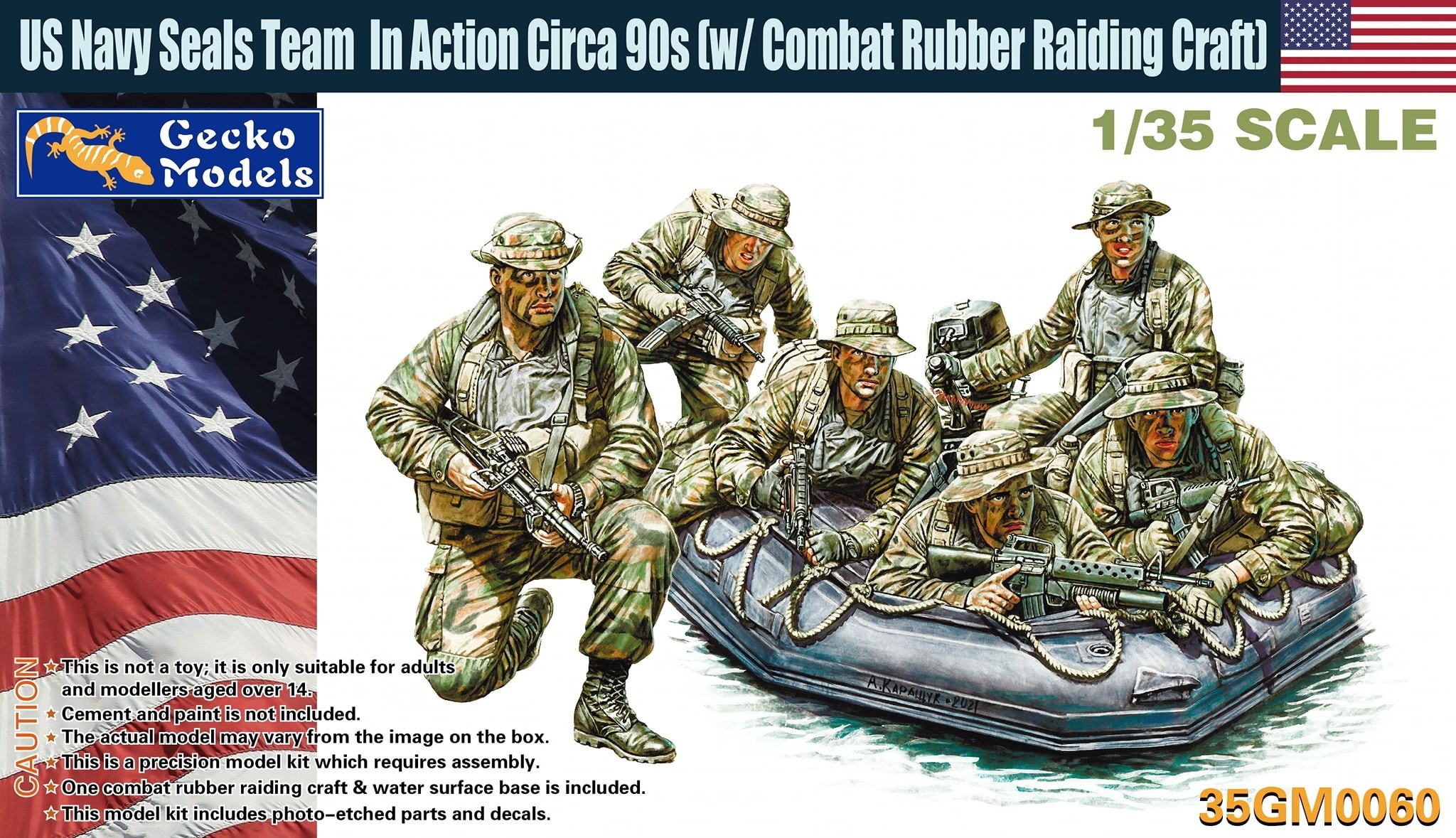 1/35 US Navy Seals Team In Actiom Circa 90s (w/Combat Rubber Raiding Craft)