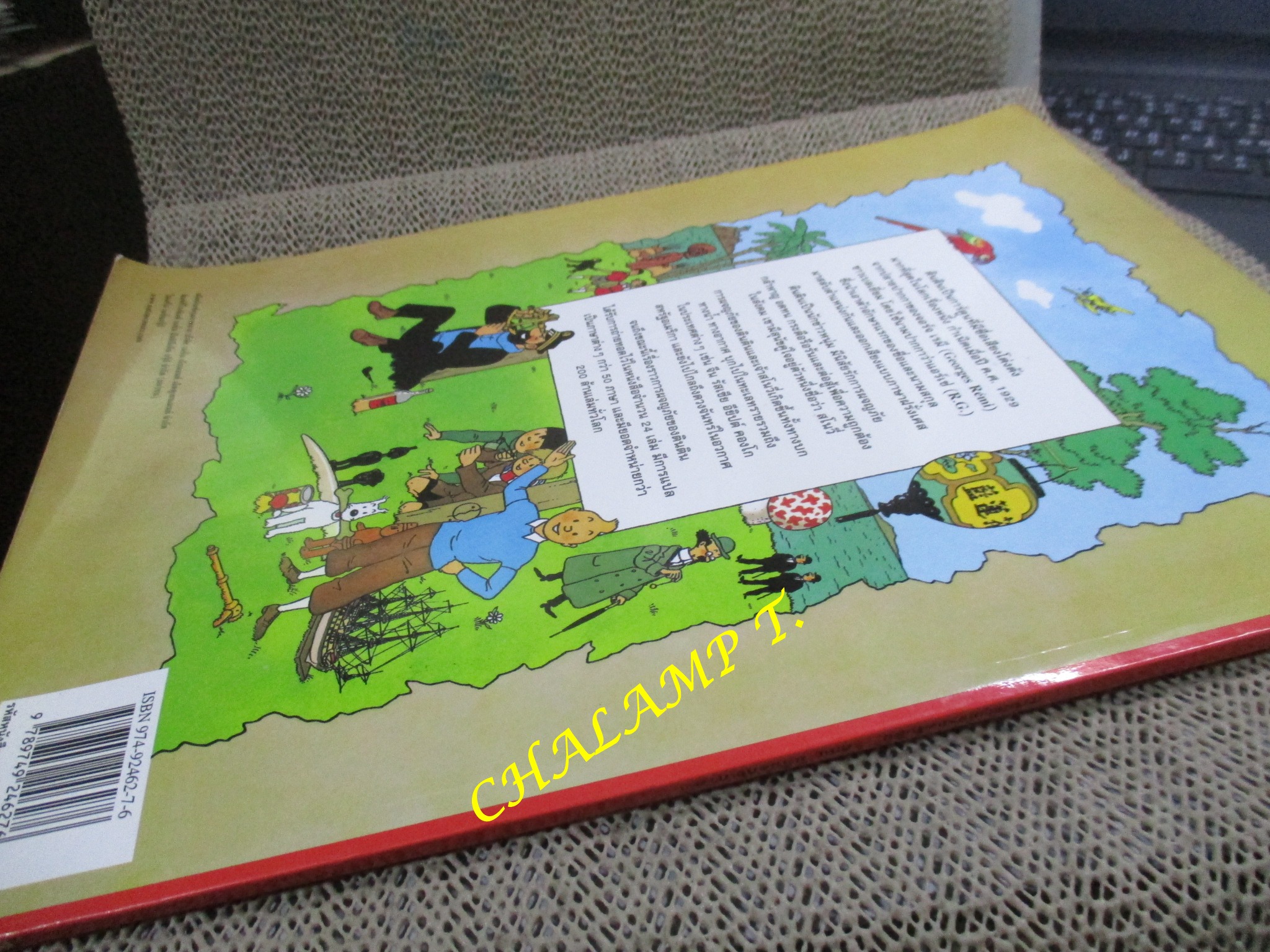 หนังสือ การผจญภัยของตินติน ตอน มหันตภัยเกาะดำ / ตำหนิ มีเขียนชื่อที่ปกหน้าด้านในตามภาพ