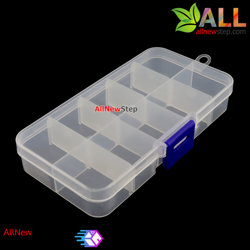 กล่องพลาสติกเก็บอุปกรณ์ 10 ช่อง ขนาด 130x65x20mm