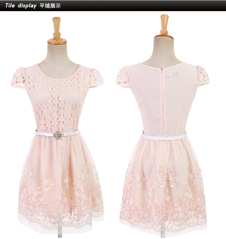 ***หมดค่ะ*** เดรสไปงานแต่งสีส้มโอโรสผ้าถักลายดอกไม้สีส้ม คอเสื้อประดับด้วยมุก กระโปรงผ้าโปร่งปักเลื่อมเป็นรูปดอกไม้ พร้อมเข็มขัดสวยเหมือนแบบค่ะ