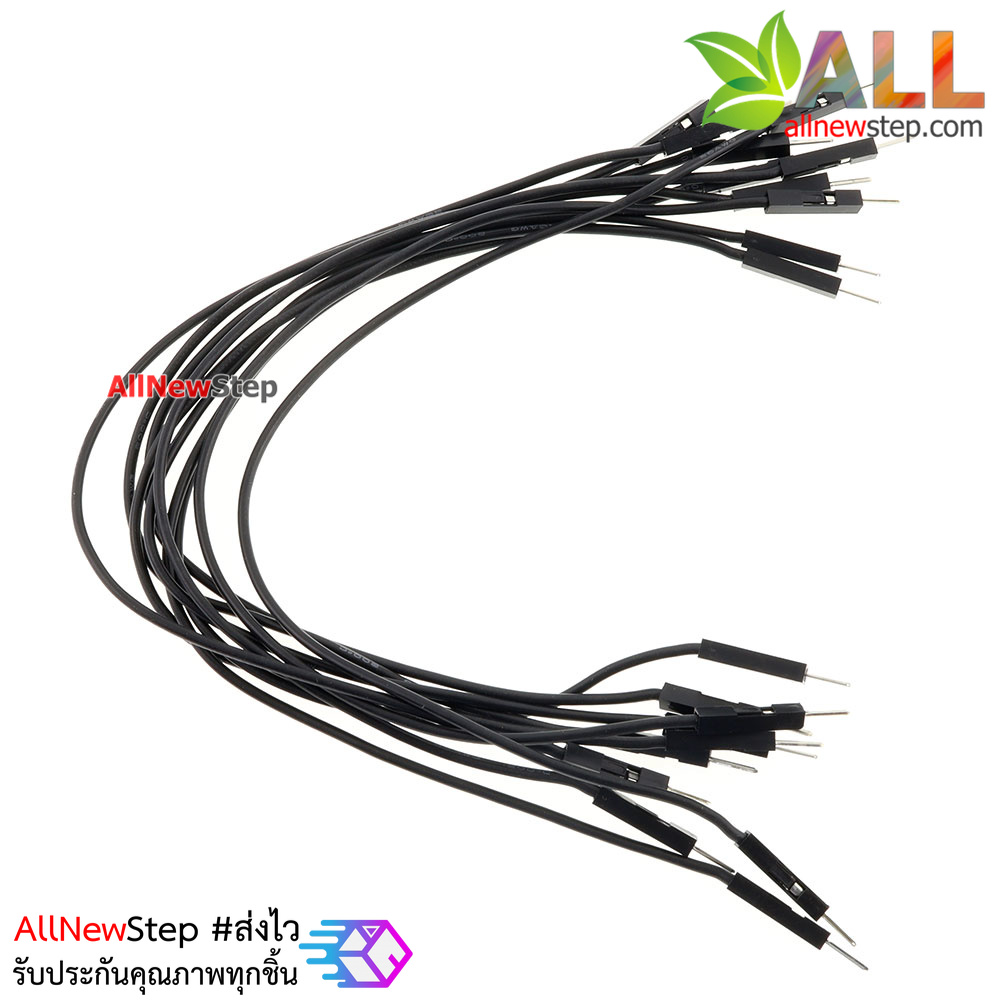 สายไฟจัมเปอร์ 20cm แบบ ผู้-ผู้ สีดำ จำนวน 10 เส้น