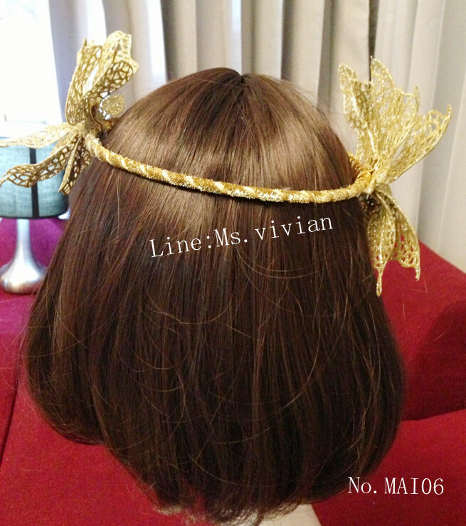 MAI06 มงกุฎผีเสื้อตัวใหญ่สีทอง (งาน handmade)**สินค้ามีจำกัดในเเต่ละล๊อต**