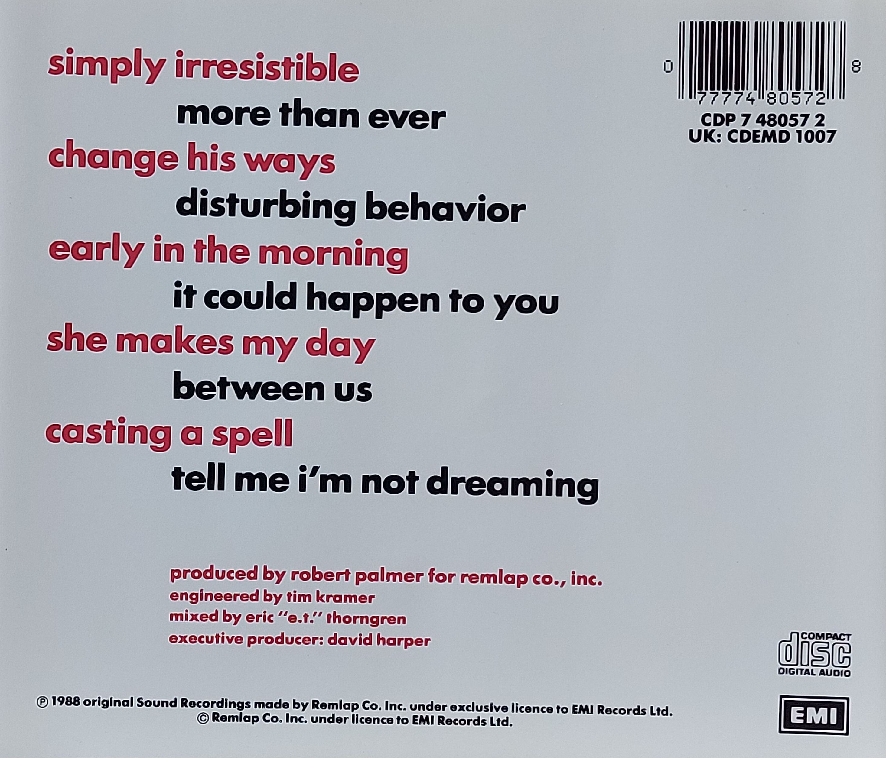 Used CD,Robert Palmer - Heavy Nova (A+)(1988)(UK)