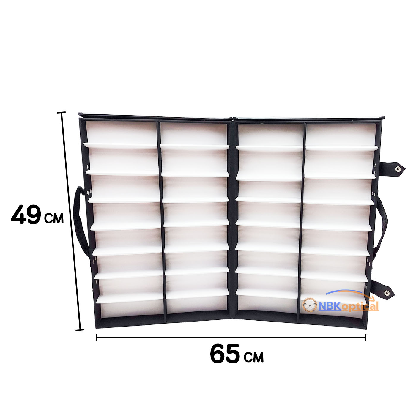 กระเป๋าใส่แว่นตา มีฝาใสปิด ล็อคกระดุมขนาดกะทัดรัด ใส่แว่นสายตาแว่นกันแดด ( 32 ช่อง )