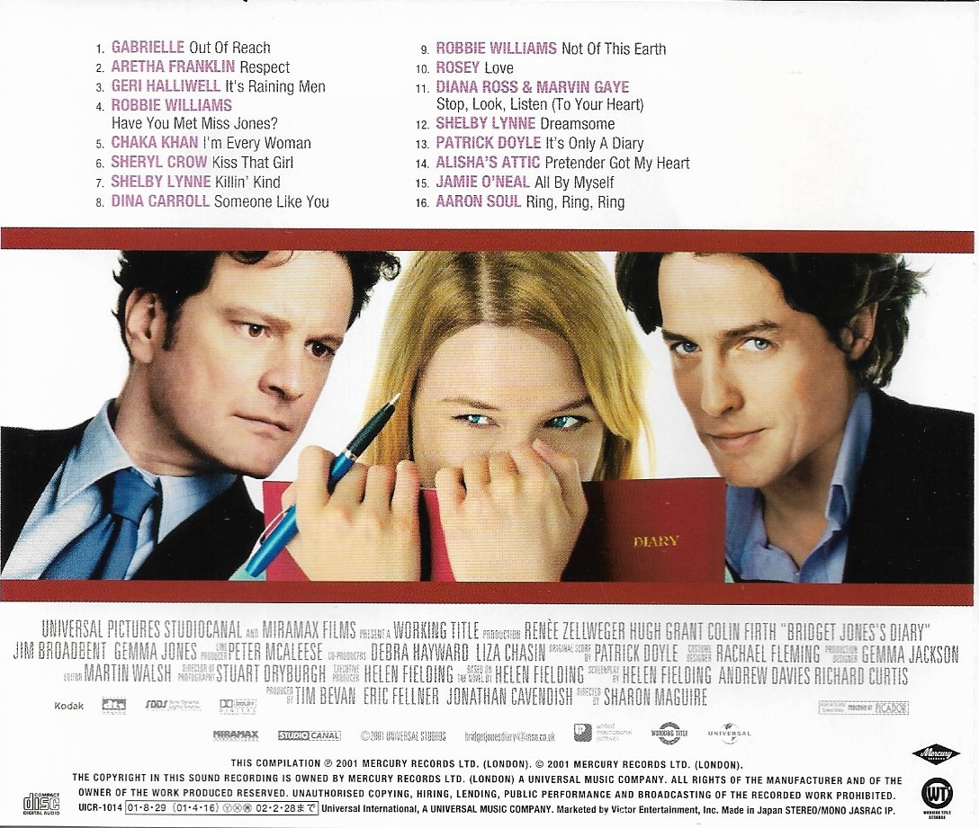 Used CD,Bridget Jones's Diary (A)(Music From The Motion Picture)(Various Artists)(Soundtrack)(OST.)(2001)(Japan)