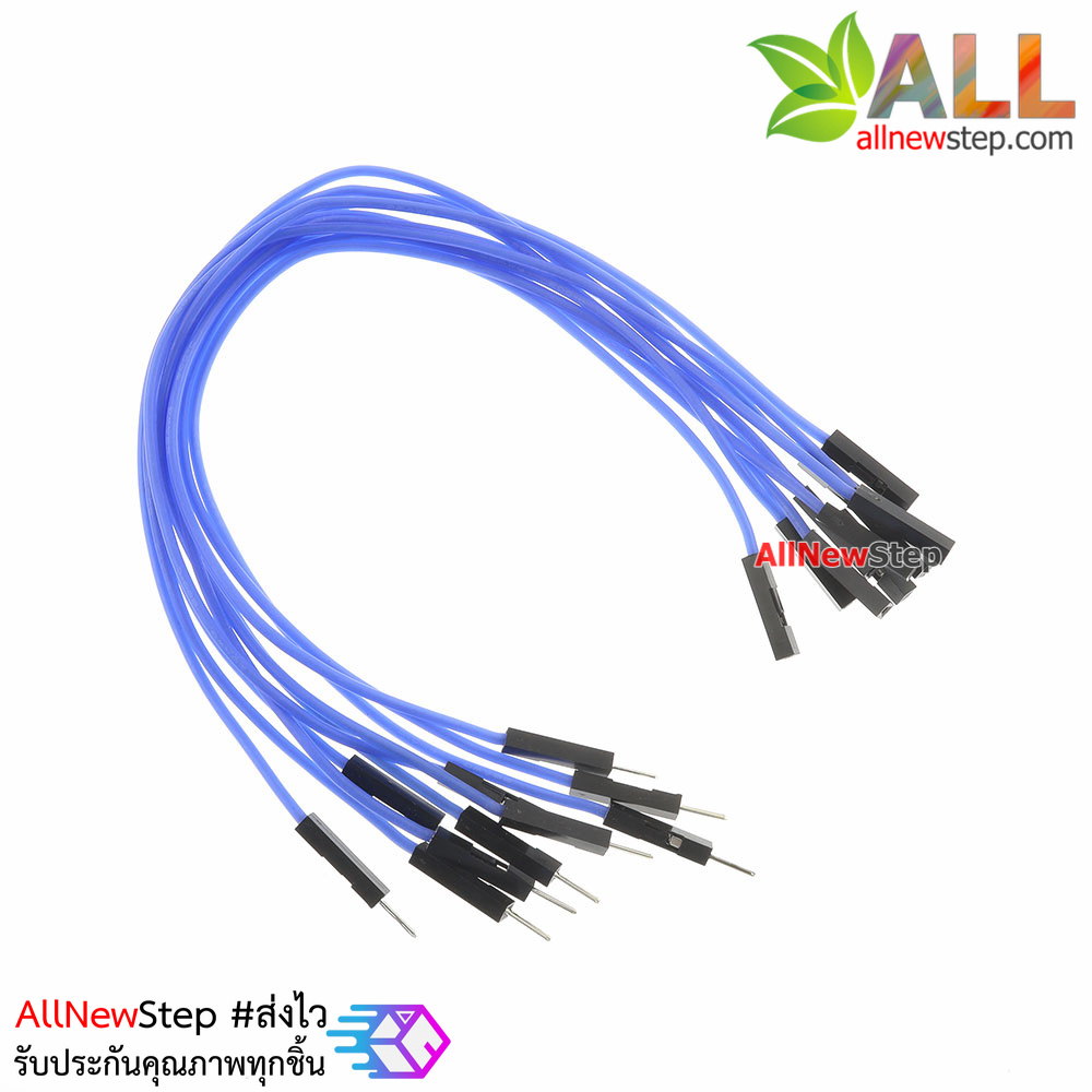สายไฟจัมเปอร์ 20cm สาย jumper 20 cm จำนวน 10 เส้น ผู้-เมีย สีน้ำเงิน