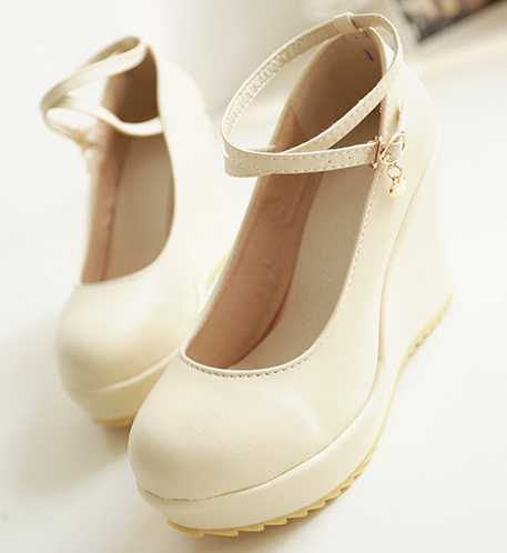 รองเท้าส้นเตารีดสายคาดหน้า ไซต์ 34-43 สีดำ/ครีม/เขียว/ฟ้า/น้ำตาล