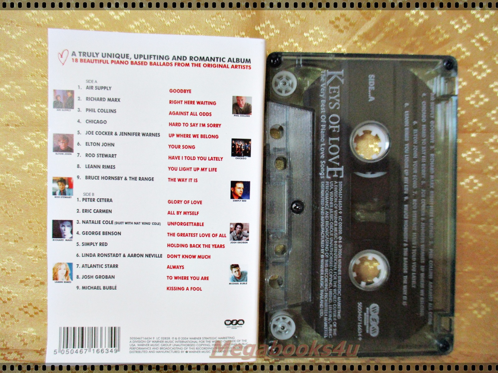 เทปเพลงสากล อัลบั้ม KEYS OF LOVE the very best of piano love songs