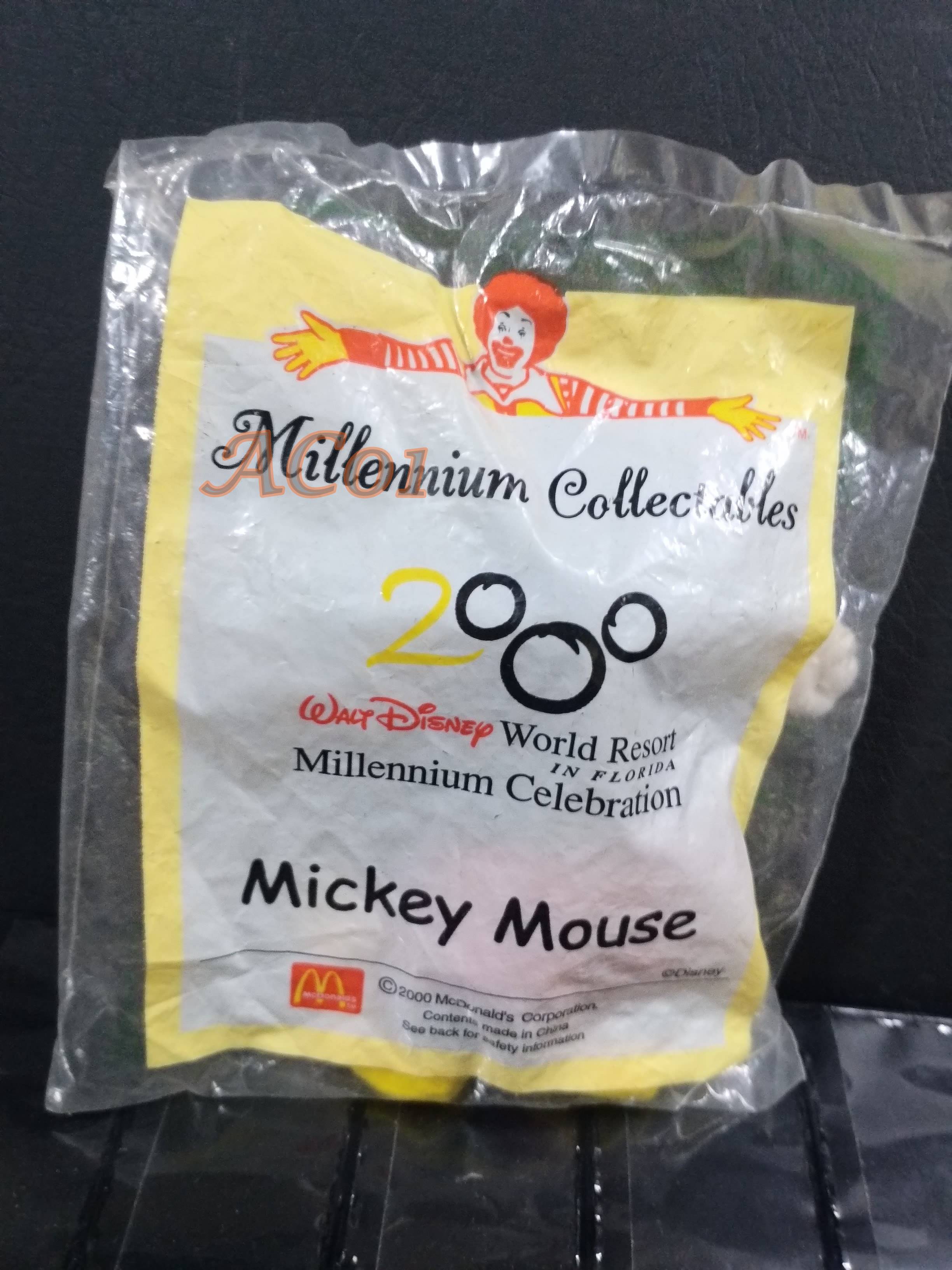 ของเล่นMcDonald's ของเล่นHappy Meal / Walt Disney World. Millennium Collectables - MICKEY MOUSE / ในถุงเดิม ไม่แกะ ถุงเก่าหน่อย เก่าเก็บ
