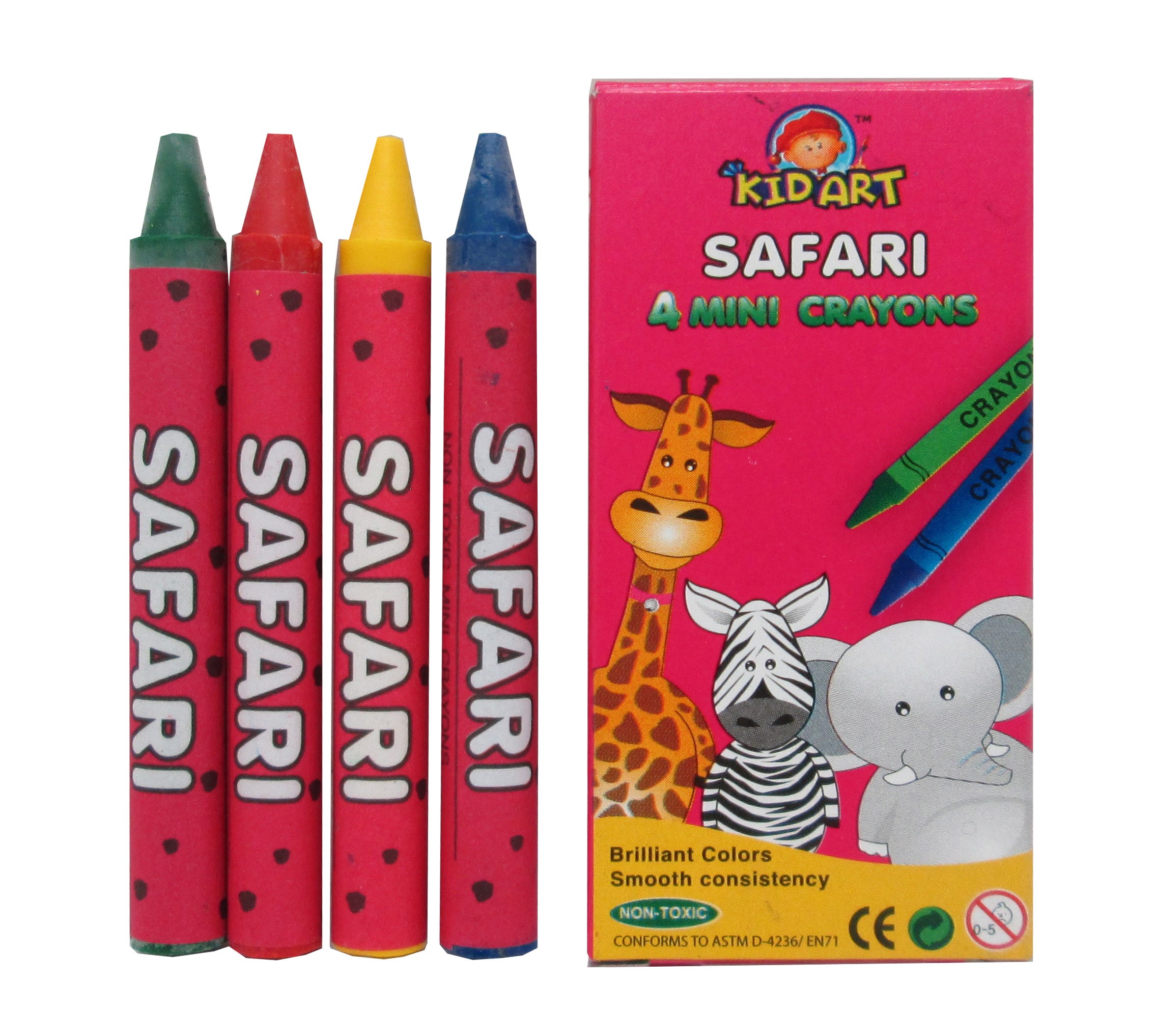 สีเทียนขนาดมินิ ลาย SAFARI ชุด 4 สี Kid Art