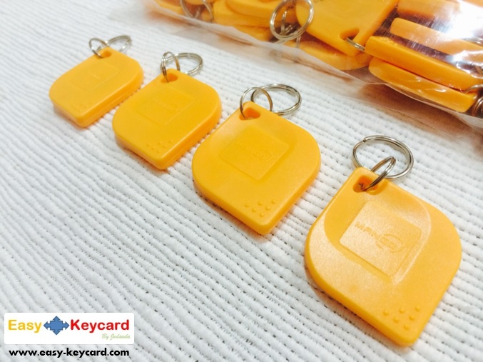 พวงกุญเเจคีย์การ์ด Keytag สีเหลือง (Proximity 125Khz.) (เเบบใบไม้ ยี่ห้อ mango)