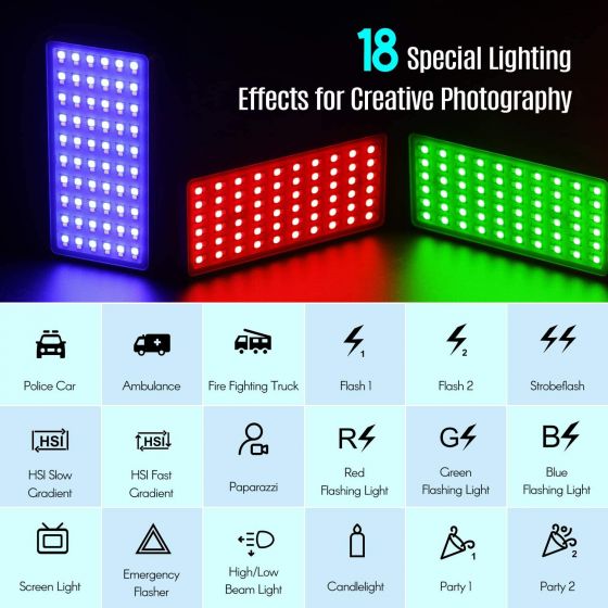 NiceFoto TC-168 Pocket LED RGB Light Portable Fill-in Video Lighting