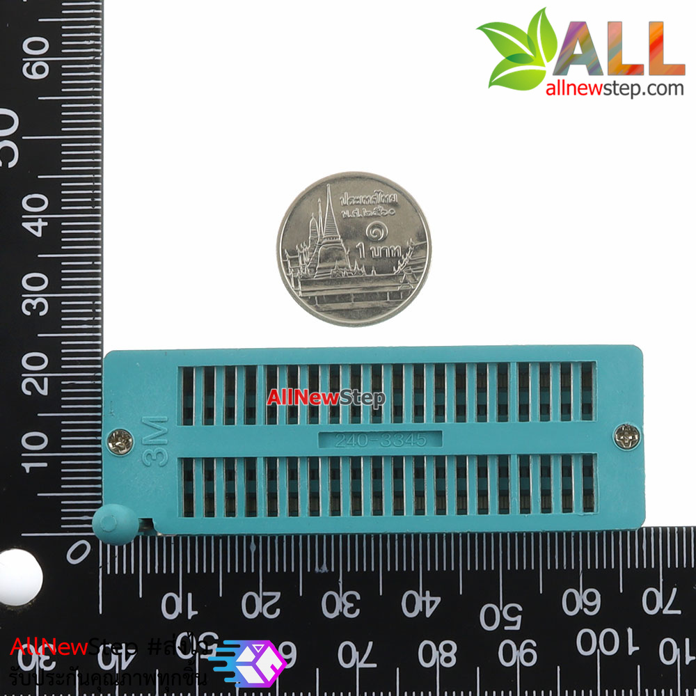 ZIF socket 40 pin ซ็อกเกต IC 40p ขาแบบแถบยาว สีเขียว