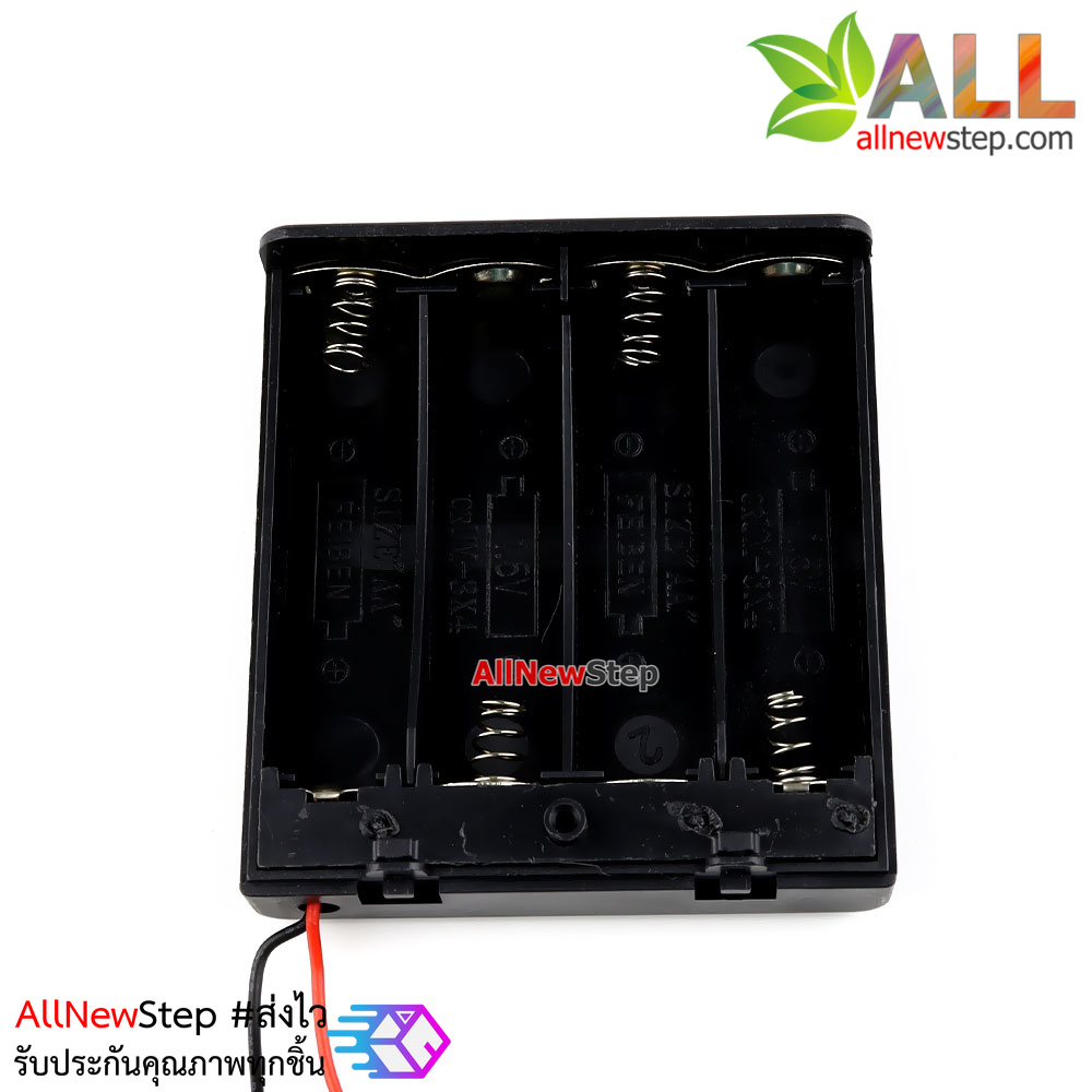 Battery Holder Box รางถ่าน AA 4 ก้อน แบบมีฝาปิดพร้อมสวิตช์ Battery Holder Box 4x AA with Power Switch