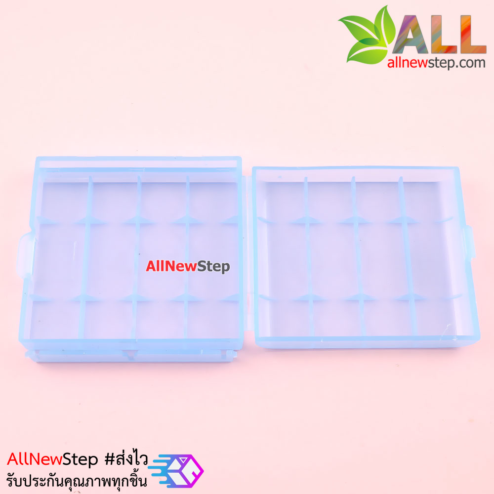 กล่องใส่ถ่าน AA 4 ก้อน battery storage box สีน้ำเงิน