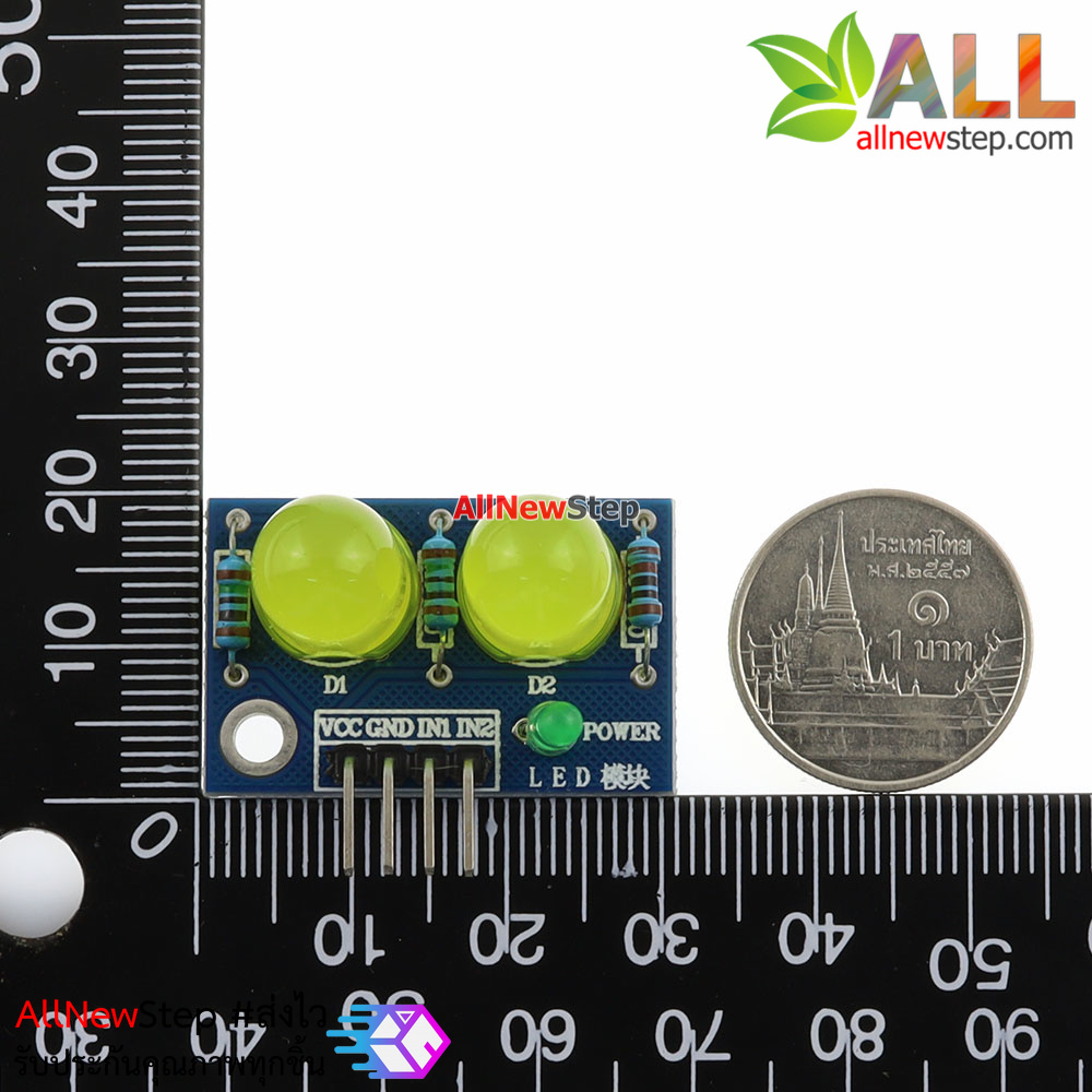 LED Module ไฟแสดงสถานะ 2 ดวง 10mm สีเหลือง