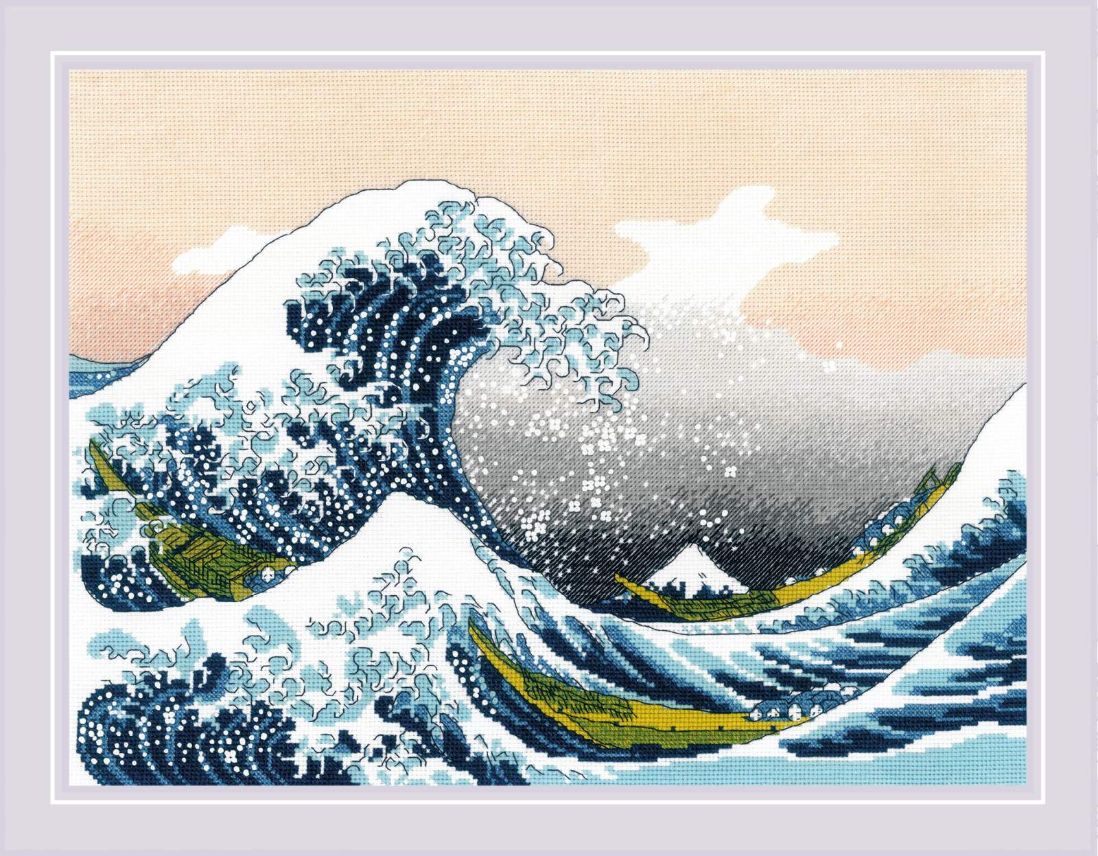 Riolis ชุดปักครอสติช The Great Wave of Kanagawa after K. Hokusai Artwork