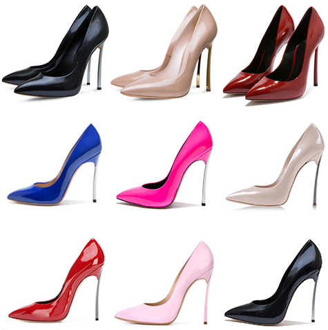 รองเท้าคัทชูปลายแหลมหนังเงาทรงสวย ไซต์ 34-43 สูง 3.2,4,4.8 สีดำ/แดงเข้ม/แดง/ชมพูอ่อน/ชมพูเข้ม/นู๊ด/น้ำเงิน/แอพพริคอท