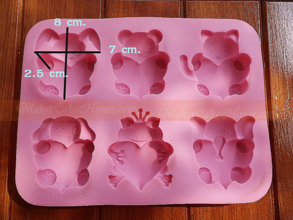 พิมพ์ซิลิโคนรูปสัตว์น่ารักกอดหัวใจ