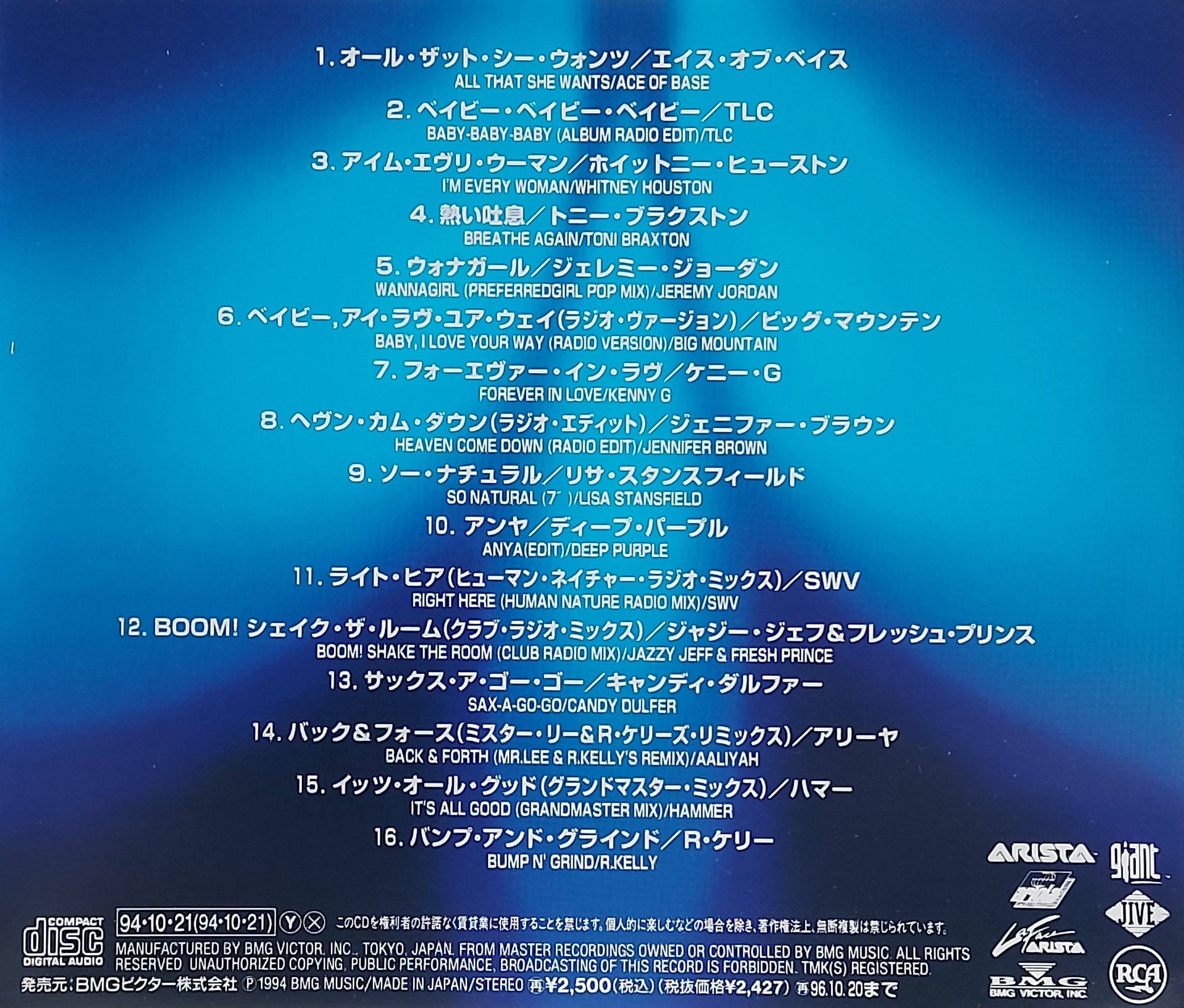 Used CD,Mega Hits (A+)(Various Artists)(1994)(Japan)