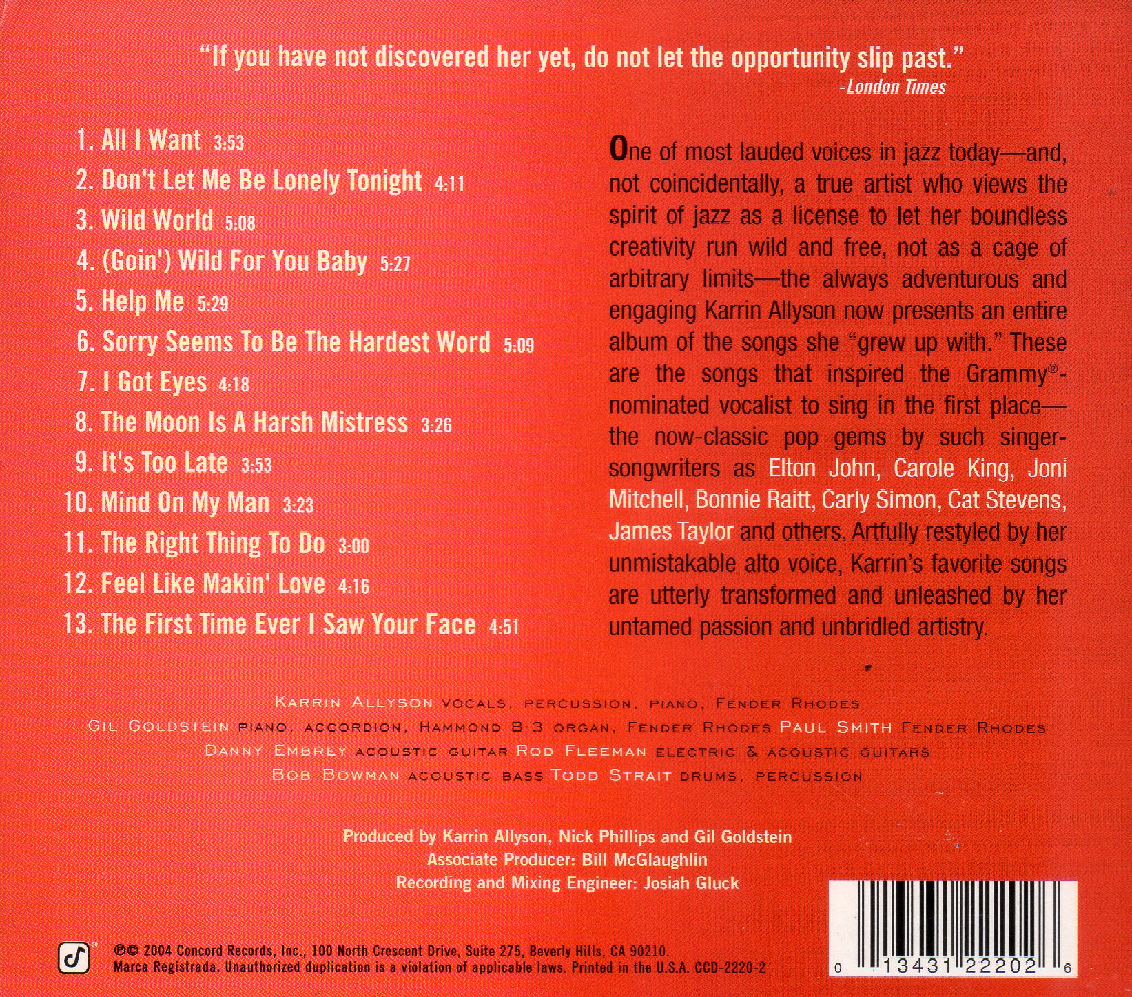 CD,Karrin Allyson - Wild For You (2004)