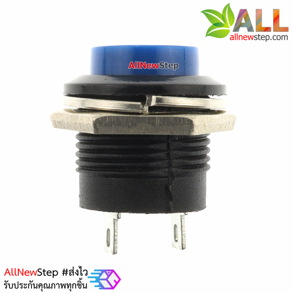 สวิตช์กดติดปล่อยดับ รีเซตสวิตช์ R13-507 250V 3A ขนาด 16MM สีน้ำเงิน