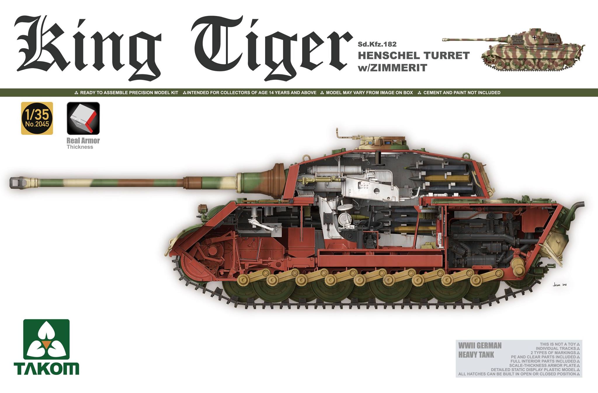 1/35 King Tiger Sd.Kfz.182 HENSCHEL TURRET w/ZIMMERIT