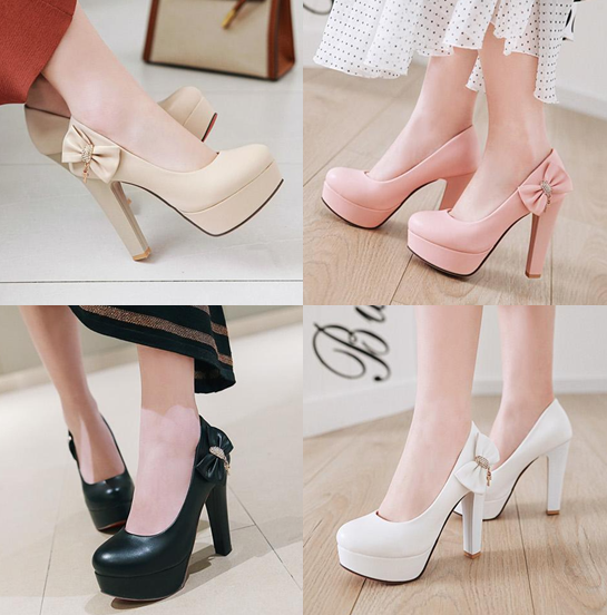 รองเท้าคัทชูหัวมนสีพาลเทล ไซต์ 34-43 สีดำ/ขาว/ครีม/ชมพู