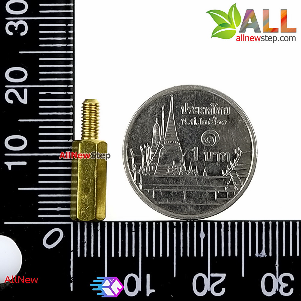 Pillars Nut M3 น็อต ทองเหลืองแบบยาว 18mm 12+6mm