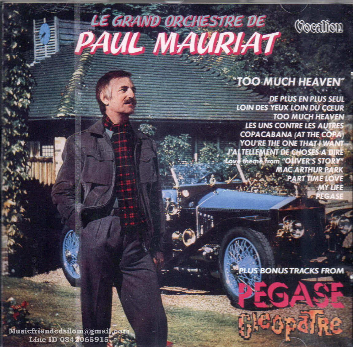 CD,Paul Mauriat - Too Much Heaven & bonus tracks Pegase(Remastered From The original Tapes)(Instrumental)(2017)(Austria)